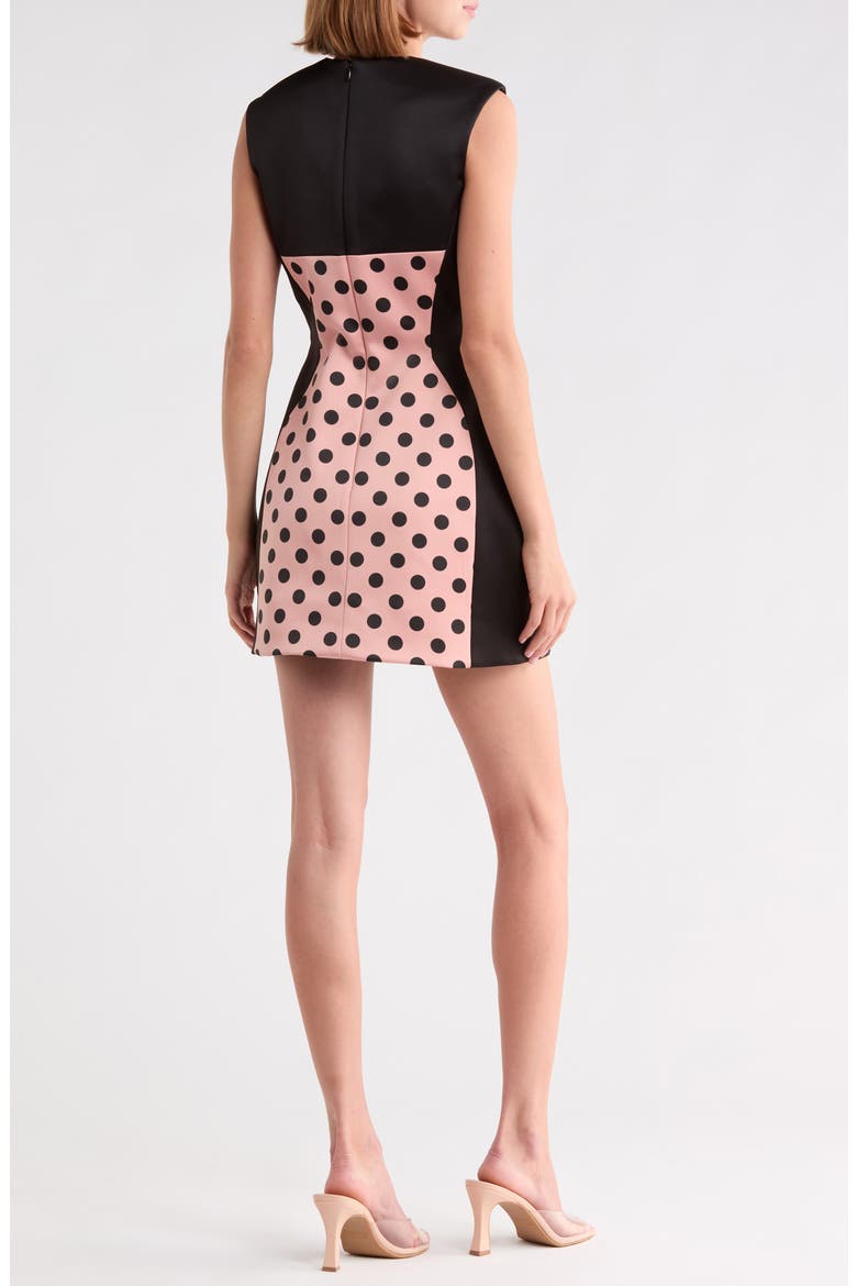 Polka Dot Satin Dress, Alternate, color, PEACH MULTI