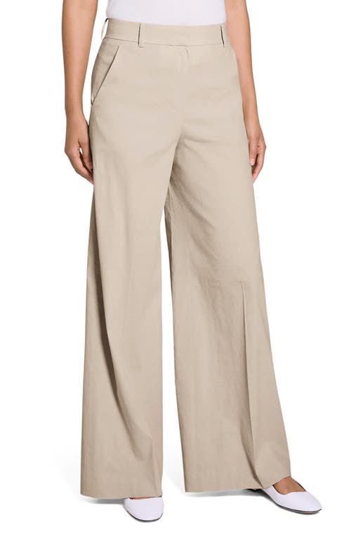 Theory High Waist Wide Leg Trousers In Straw