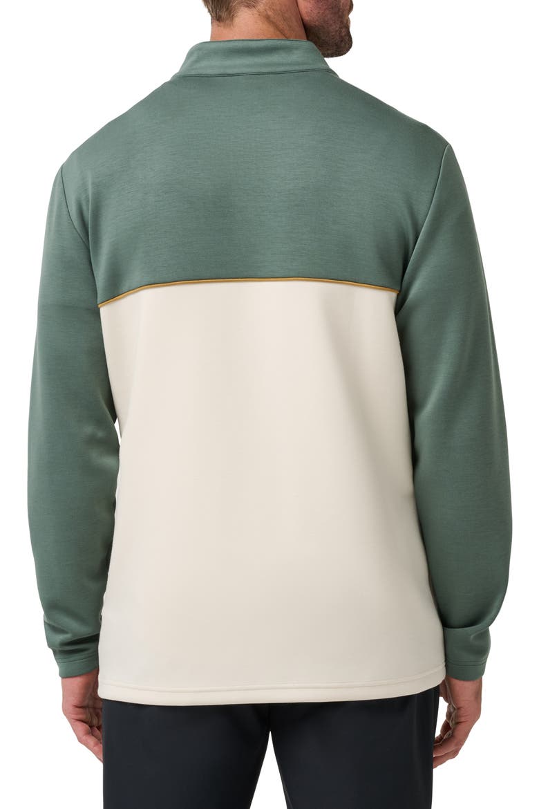 Fibercloud Colorblocked Quarter Zip Pullover, Alternate, color, BALSAM GREEN