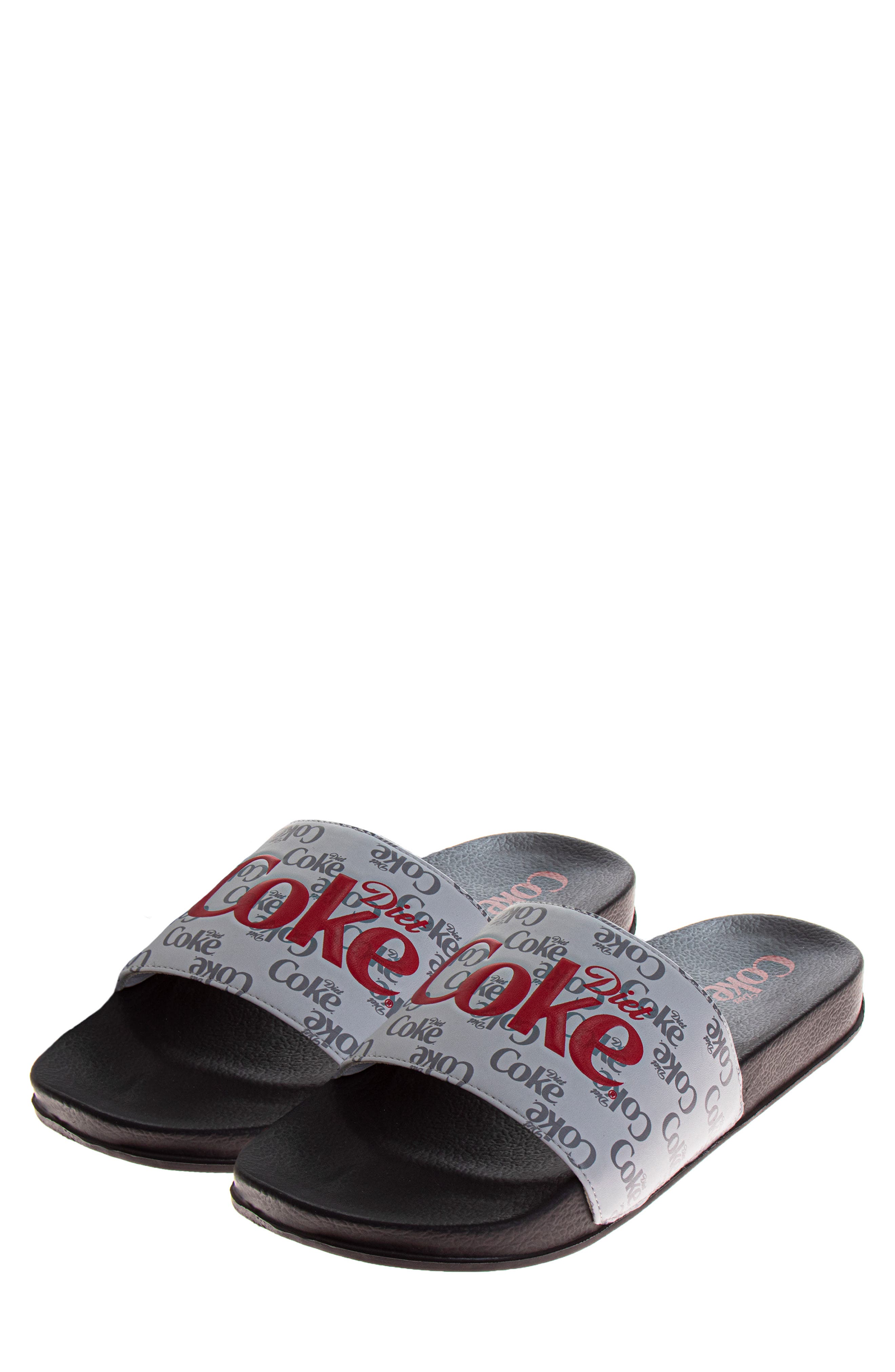 Coca Cola Diet Coke<sup>®</sup> Slide Sandal, Alternate, color, Grey Black