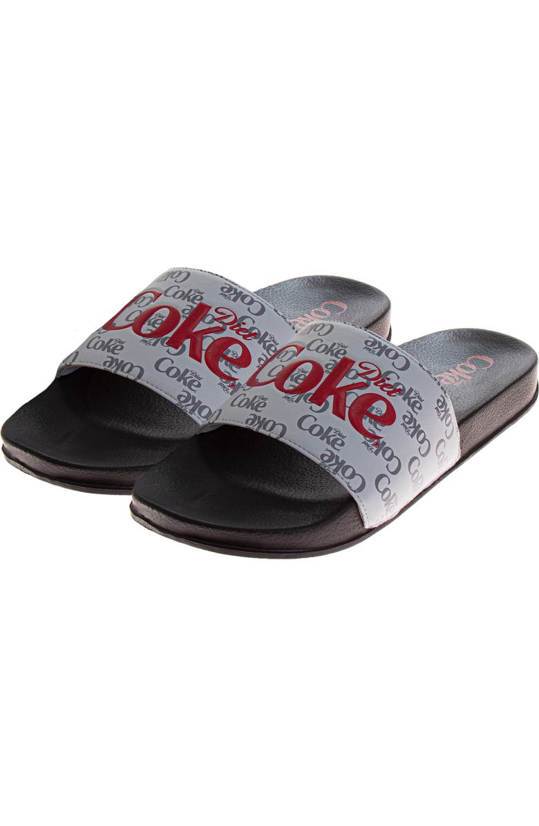 Coca Cola Diet Coke<sup>®</sup> Slide Sandal, Alternate, color, Grey Black