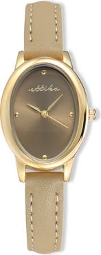 Ettika Oval Leather Strap Watch