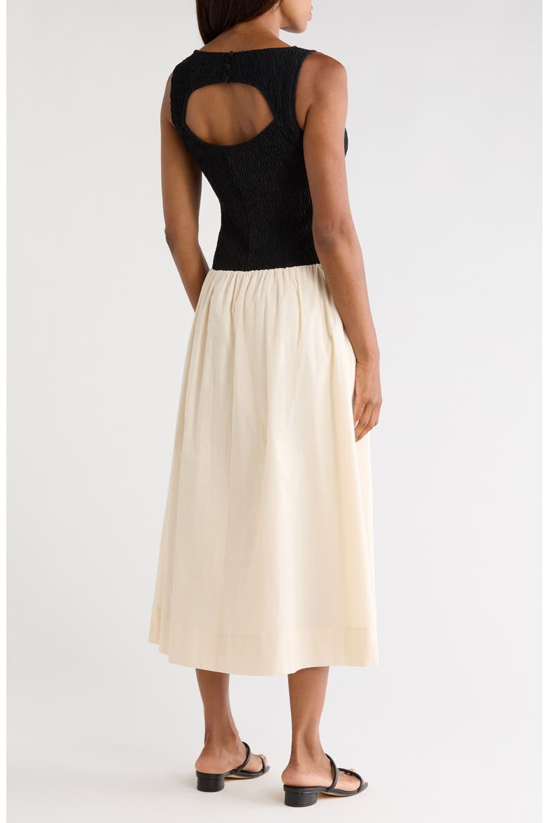 Reese Mixed Media Dress, Alternate, color, BLACK