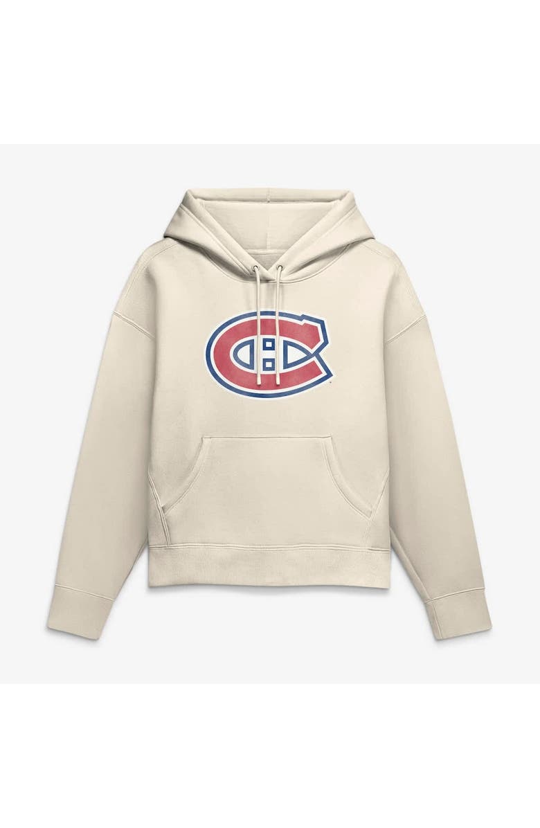 FANATICS Women's Fanatics Cream Montreal Canadiens Elevated Distressed Logo Hoodie, Main, color, Cream