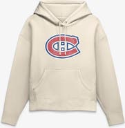 FANATICS Women's Fanatics Cream Montreal Canadiens Elevated Distressed Logo Hoodie