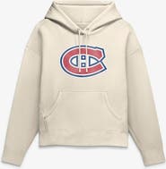 FANATICS Women's Fanatics Cream Montreal Canadiens Elevated Distressed Logo Hoodie