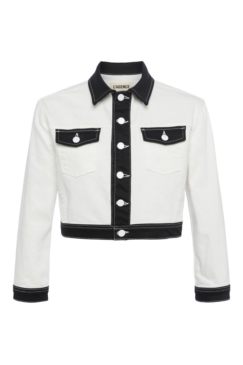 Koda Colorblock Crop Jacket, Alternate, color, WHITE/BLACK