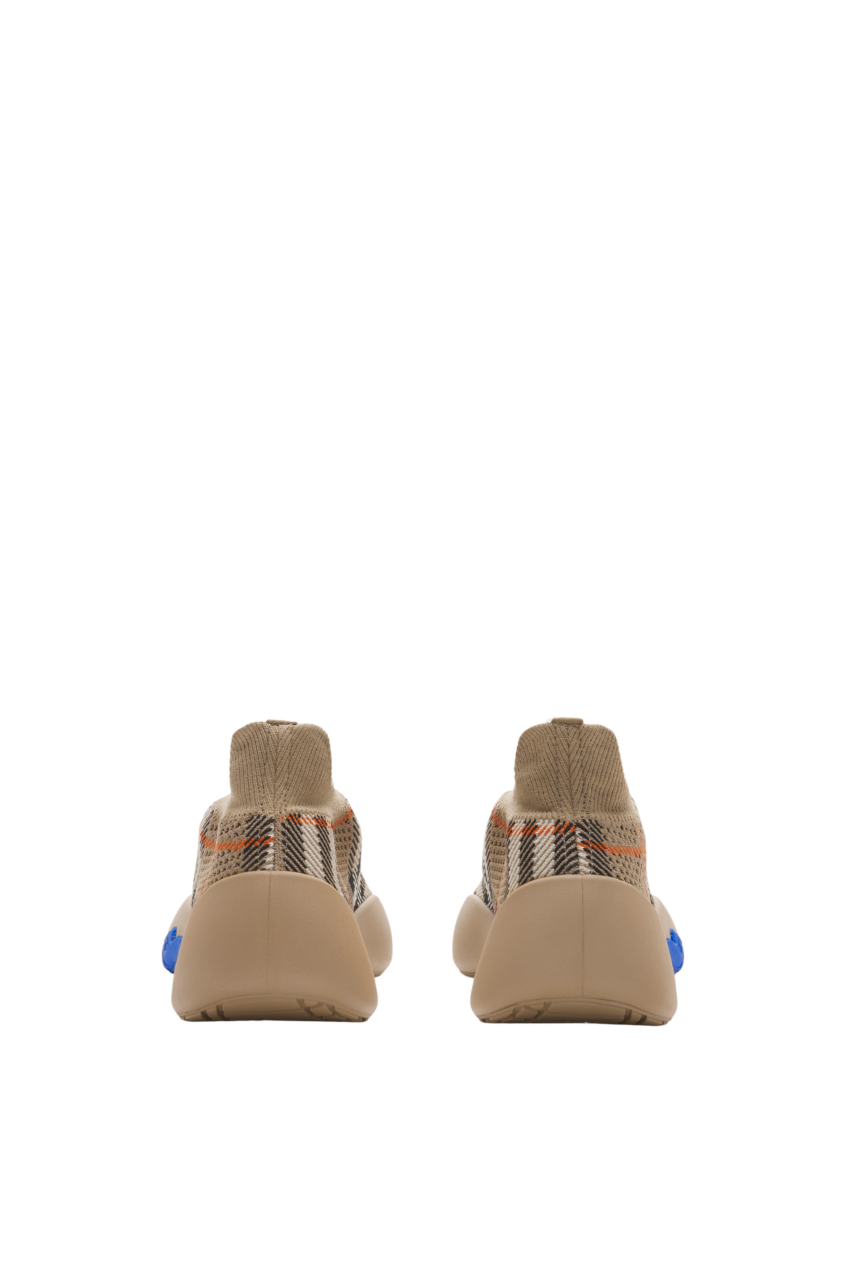 Burberry Check Knit Neptune Sneakers, Alternate, color, Sand