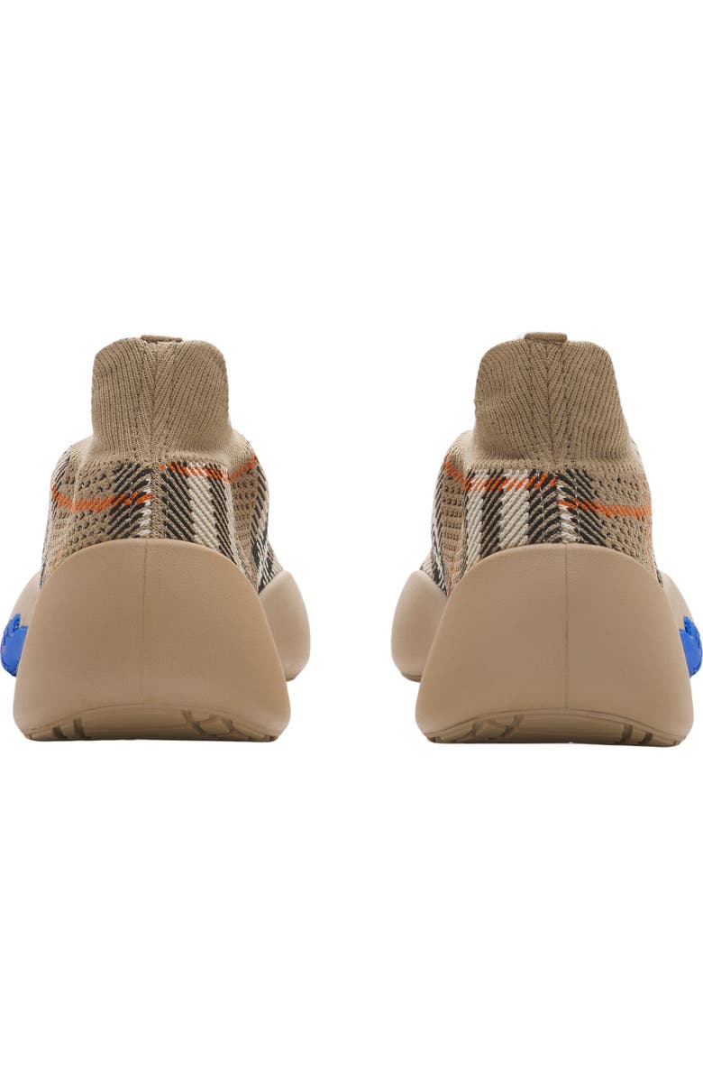 Burberry Check Knit Neptune Sneakers, Alternate, color, Sand