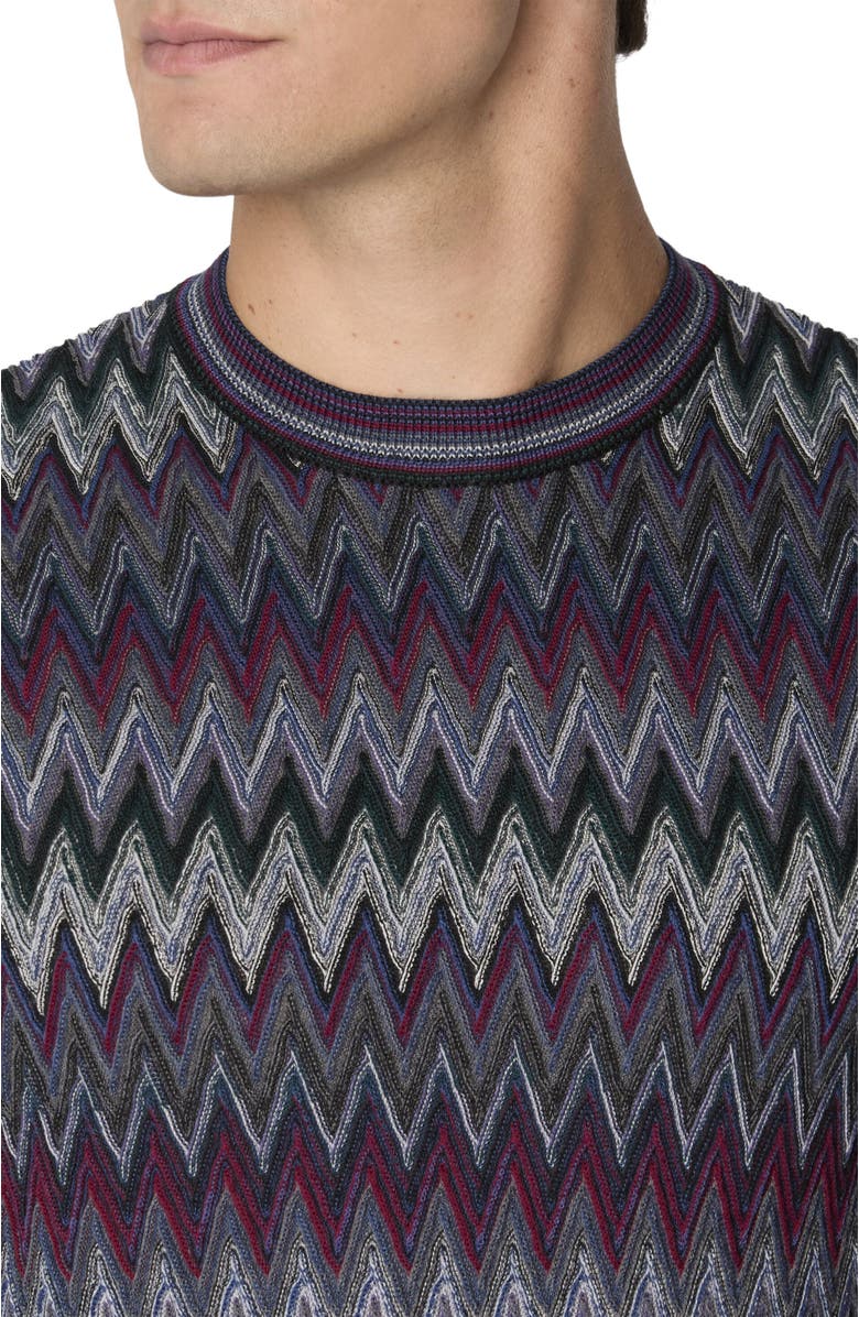 Missoni Crew Neck Sweater With 3d Zigzag Pattern, Alternate, color, Multicoloured