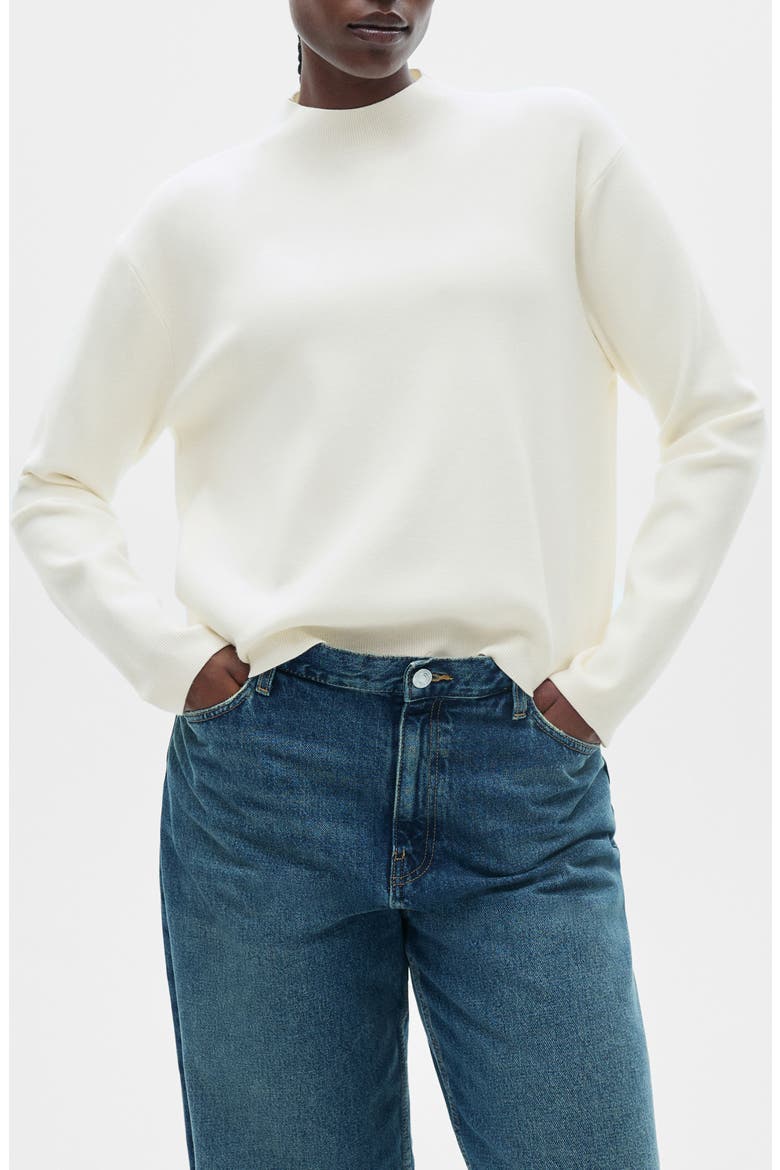 Mock Neck Sweater, Main, color, LIGHT BEIGE