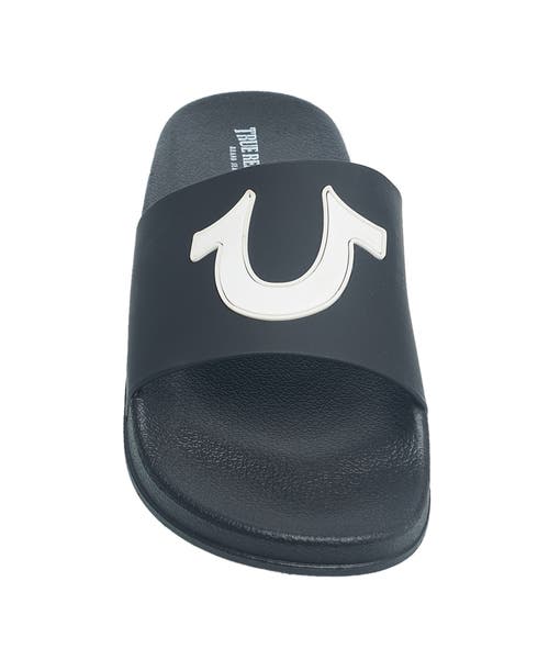 True Religion 112 Logo Slide In Black