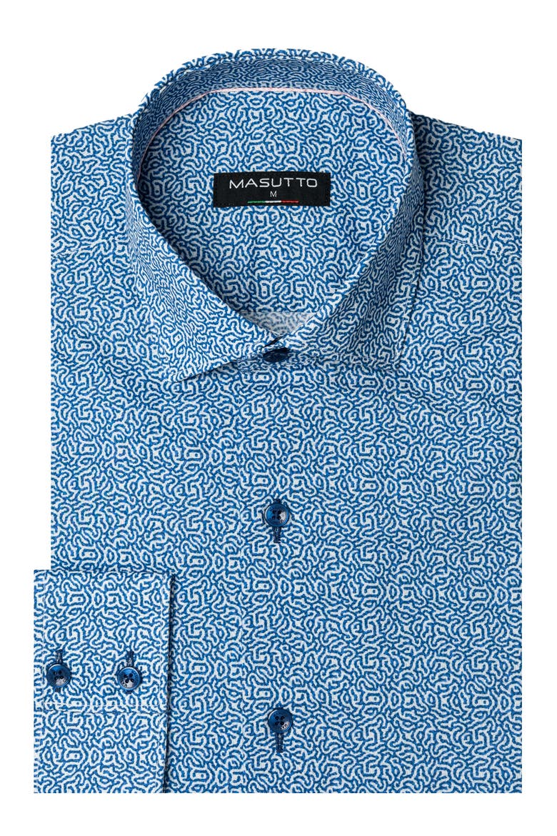 Lucas Button Down Long Sleeve Shirt, Main, color, Blue