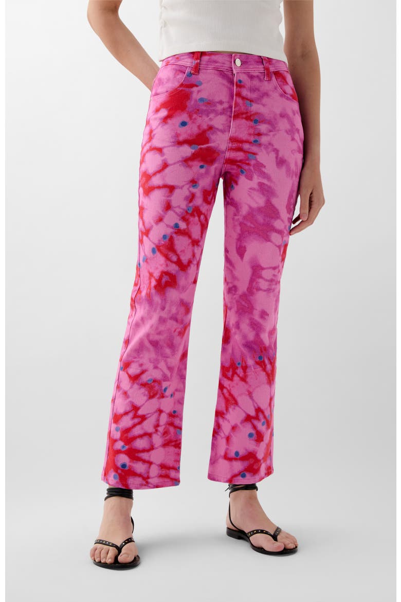 Summer Print Denim Pant, Main, color, Multi-pink