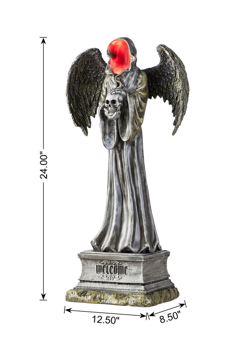 Glitzhom 24"H Lighted Halloween Grim Reaper Resin Porch Decor with Timer, Alternate, color, Black