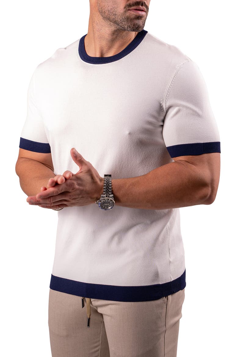 Short Sleeve Sweater, Alternate, color, WHITE