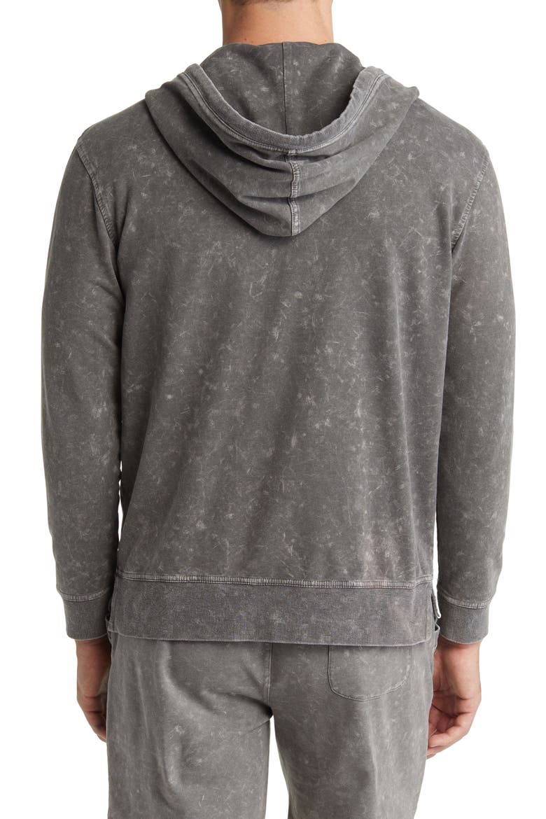 Acid Wash Fleece Zip Hoodie, Alternate, color, GREY