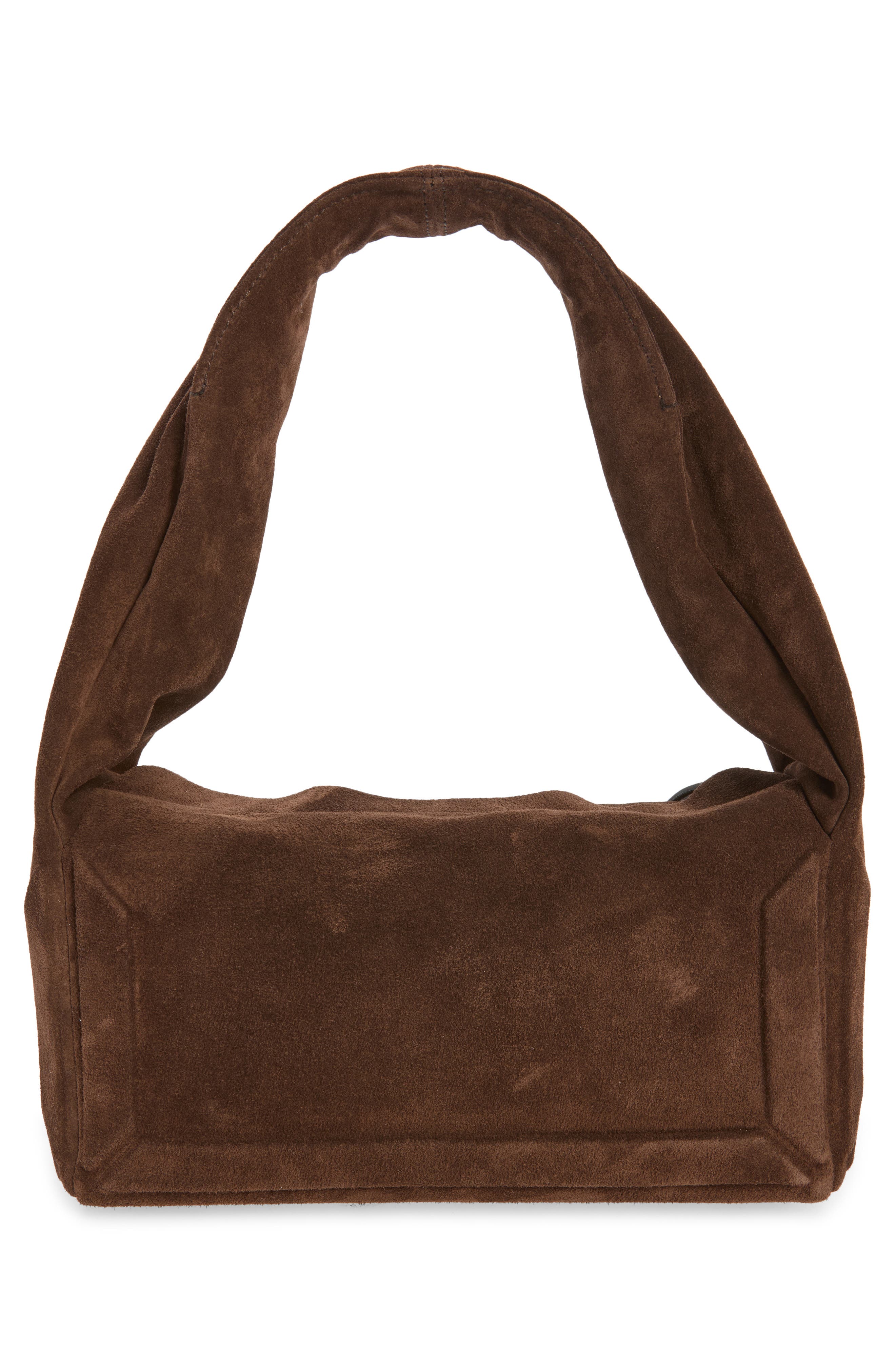 Small Box East West Leather Bag, Alternate, color, DARK BROWN