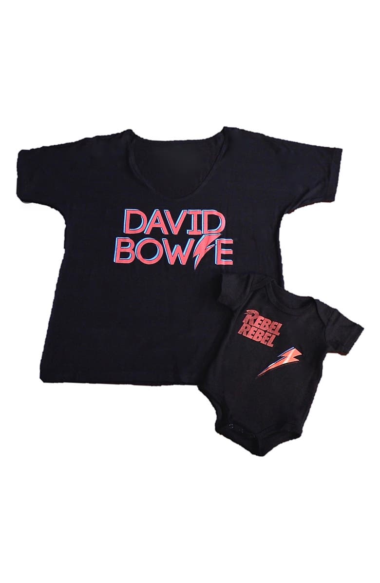 VIP MAMA David Bowie Maternity Graphic Tee & Rebel Rebel Bodysuit Set, Alternate, color,