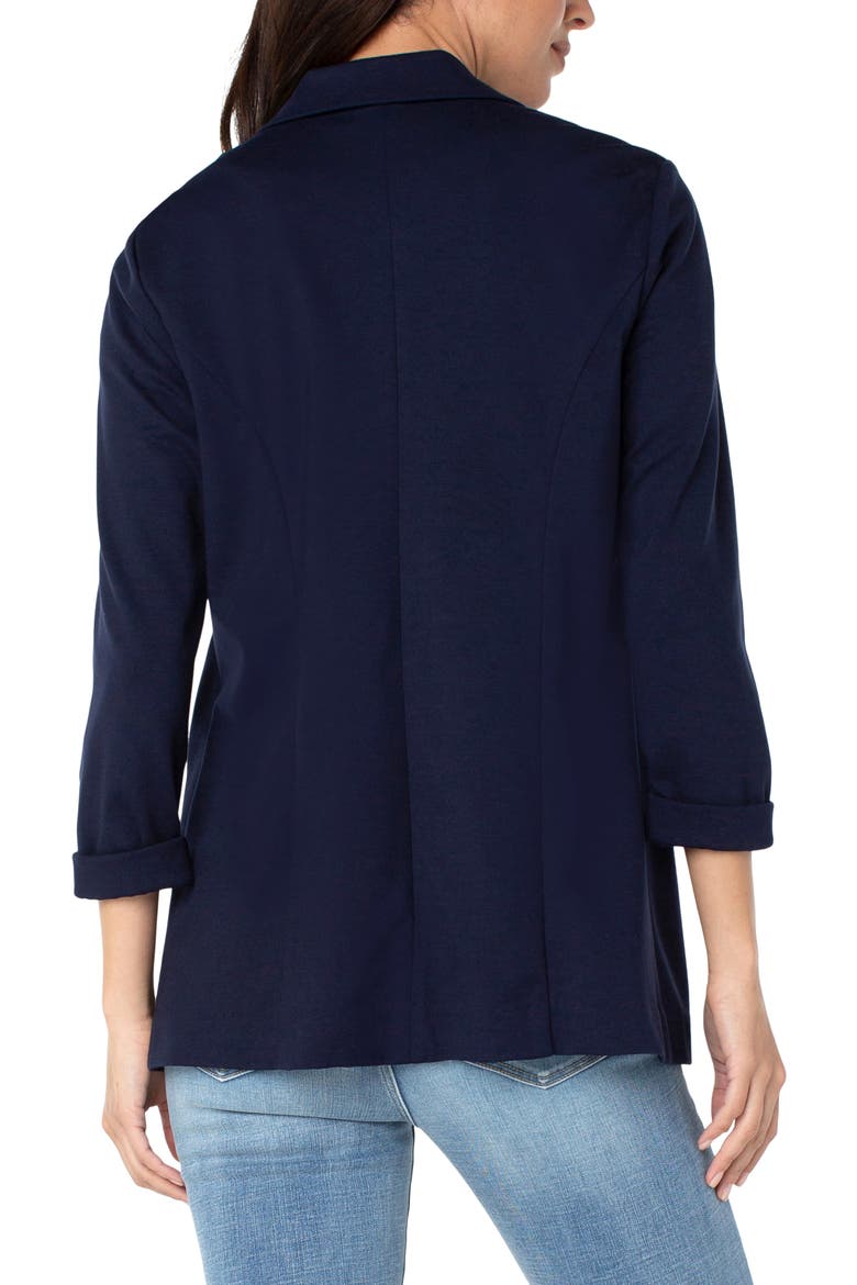 Princess Detail Unlined Boyfriend Blazer, Alternate, color, CADET BLUE