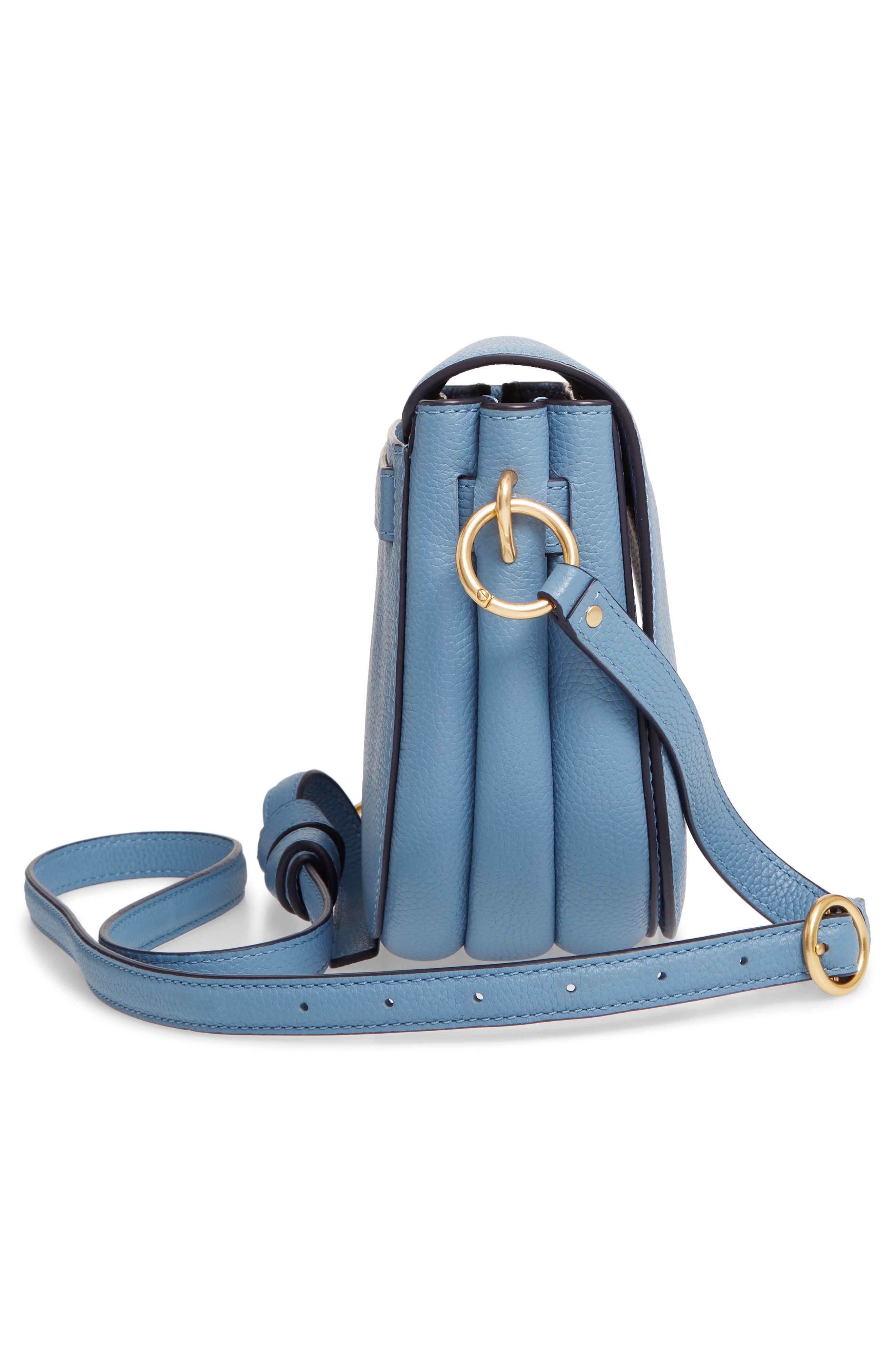 Tory Burch Everly Leather Flap Saddle Bag, Alternate, color, 