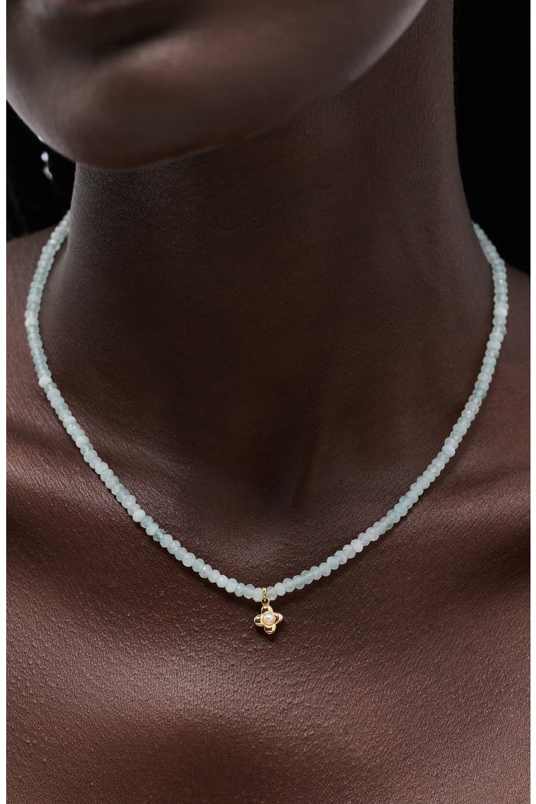 Liora Blue Jade & Freshwater Pearl Pendant Necklace, Alternate, color, GOLD / BLUE