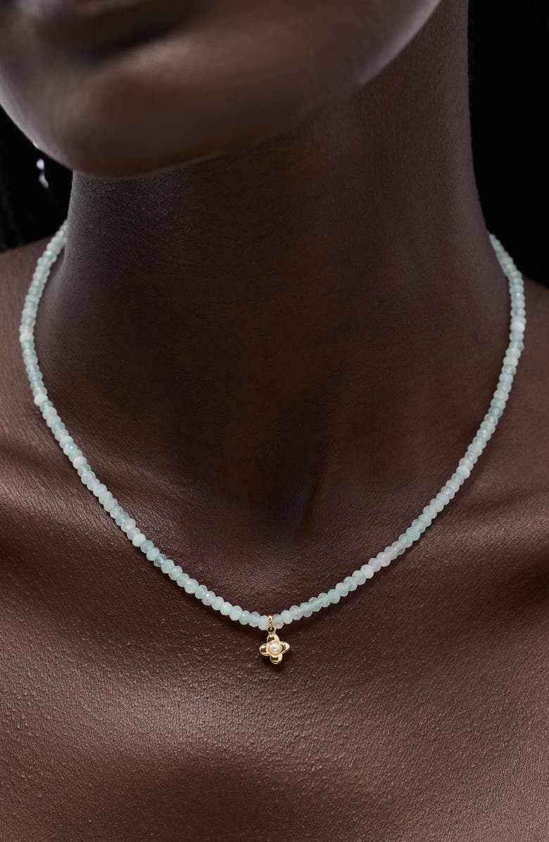 Ana Luisa Liora Blue Jade & Freshwater Pearl Pendant Necklace, Alternate, color, Gold / Blue