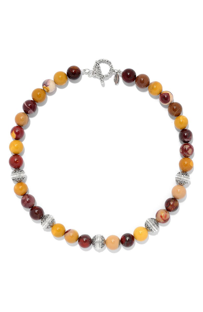 SAMUEL B. Beaded Stone Necklace, Main, color, Brown Multi
