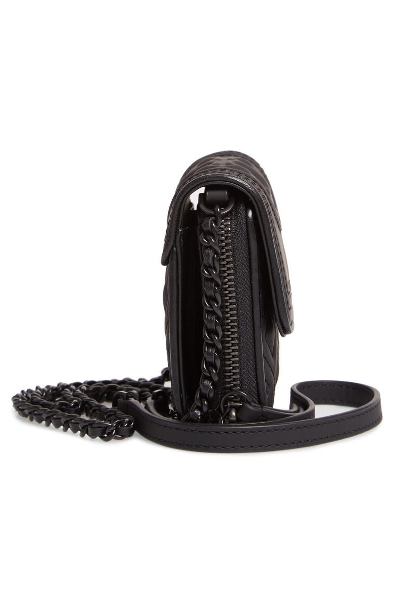 Tory Burch Mini Fleming Matte Wallet on a Chain, Alternate, color, 