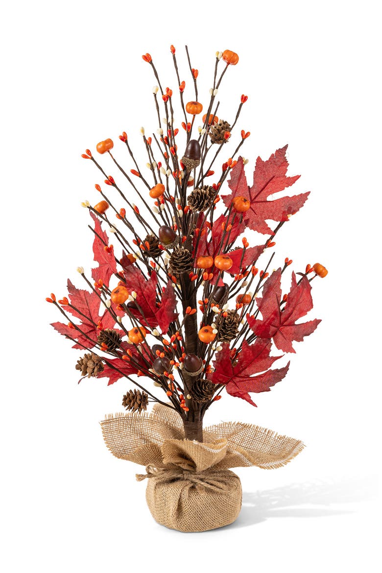 Fall Harvest Table Tree Decor, Main, color, Burgundy