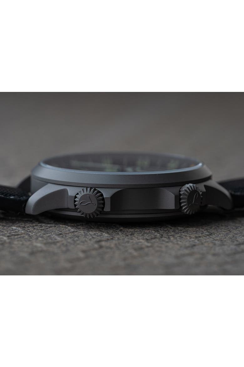 Frankfurt 40 MM, GMT, Gray Dial,  Black Fibertech Strap, Automatic Watch, Alternate, color, Gray, Black and Orange