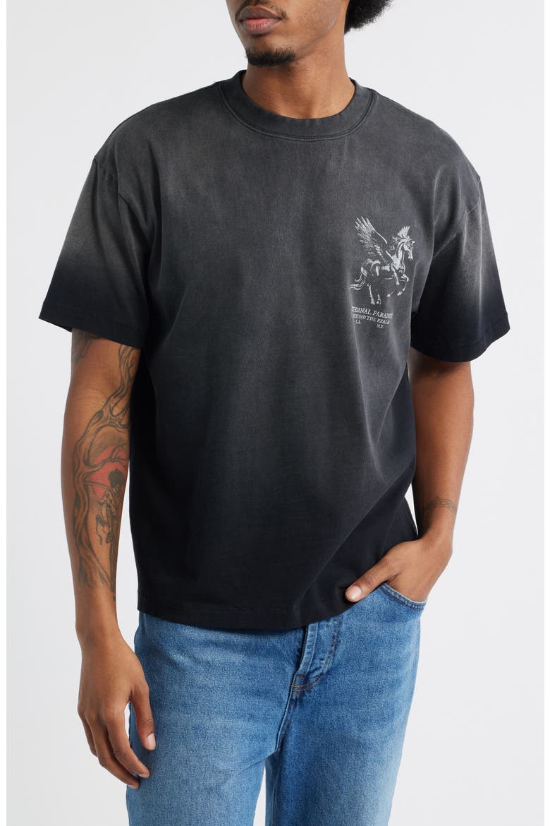 Graphic Rose Garden T-Shirt, Main, color, BLACK
