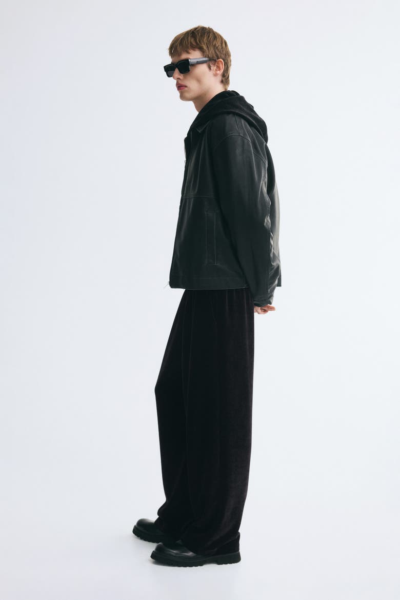 Relaxed-Fit Velour Sweatpants, Alternate, color, Black