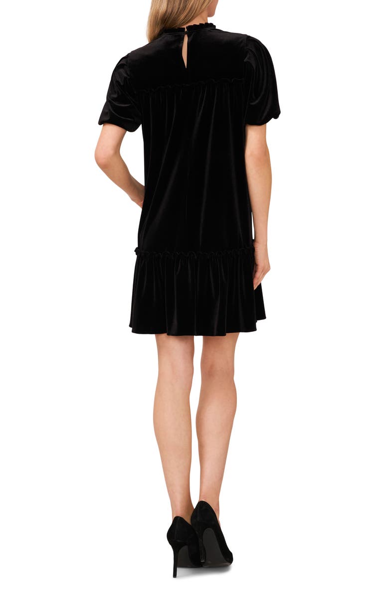 CeCe Ruffle Velvet Babydoll Dress, Alternate, color, 
