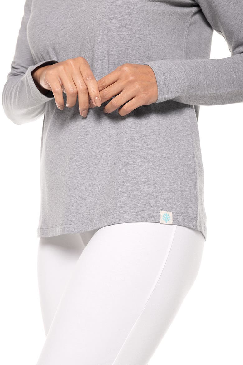 Women's Morada V-Neck Long Sleeve T-Shirt, UPF 50+ Sun Protection, Alternate, color, Grey Heather