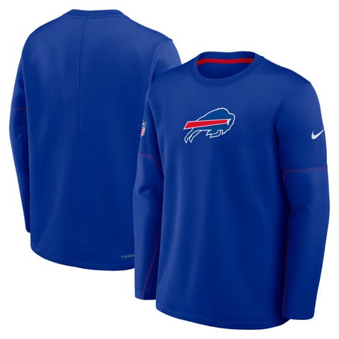 Men's Nike Royal Buffalo Bills Sideline Coaches Team Present Midweight Therma-FIT Sweatshirt