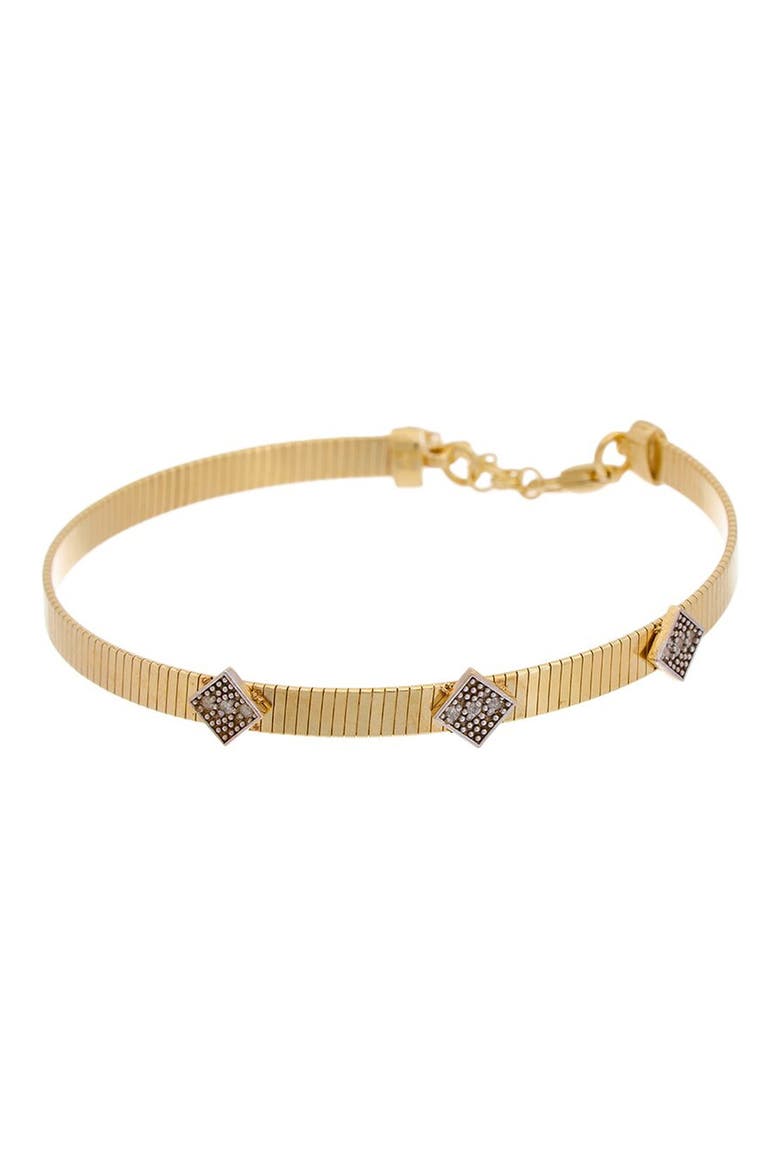 Sterling Silver Diamond Mesh Bracelet, Main, color, YELLOW