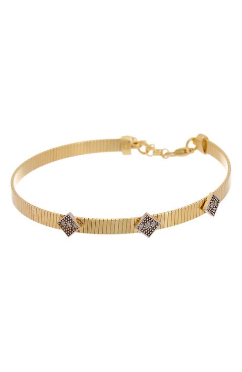 Sterling Silver Diamond Mesh Bracelet