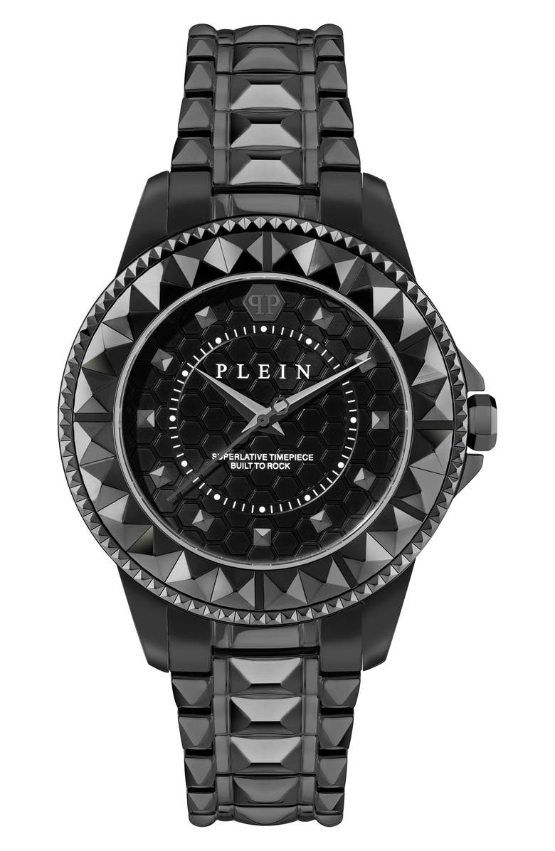 PHILIPP PLEIN Lady Rock Bracelet Strap Watch, 38mm, Main, color, Ip Black