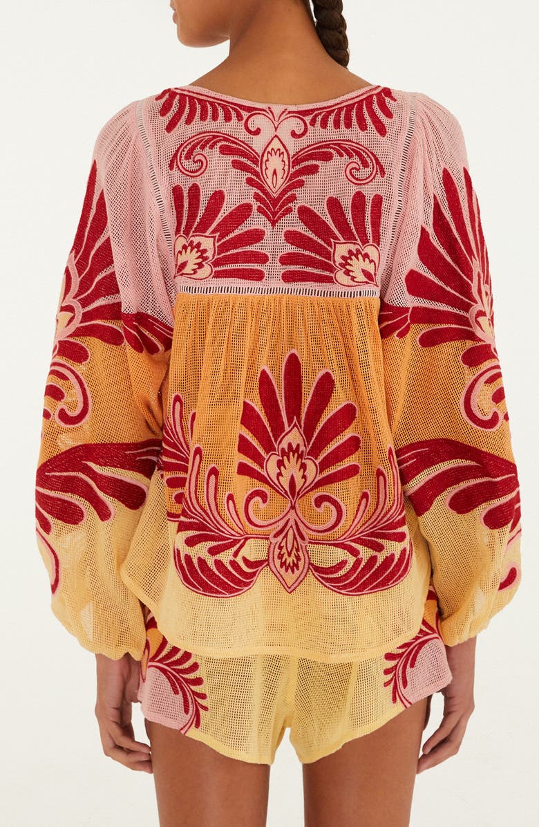FARM Rio Arabesc Cover-Up Shirt, Alternate, color, Soft Yellow