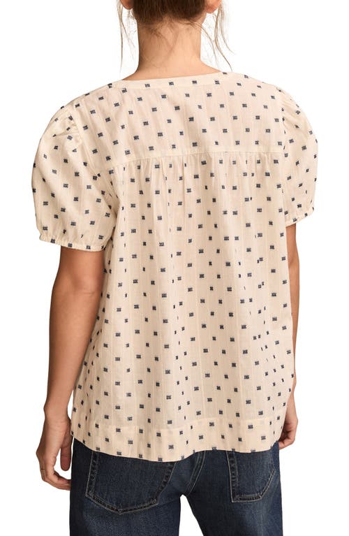 Lucky Brand Clip Jacquard Puff Sleeve Top In Multi