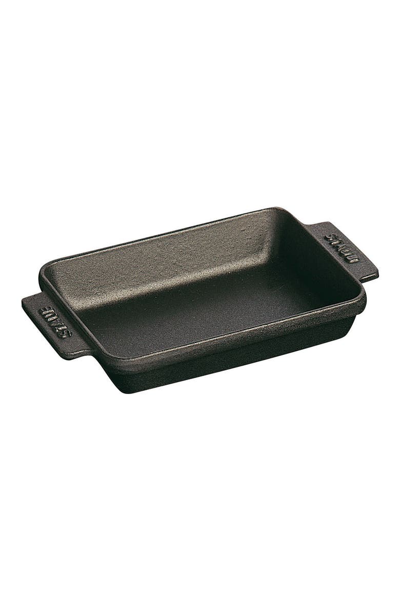 Enameled Cast Iron Baking Dish, Main, color, MATTE BLACK