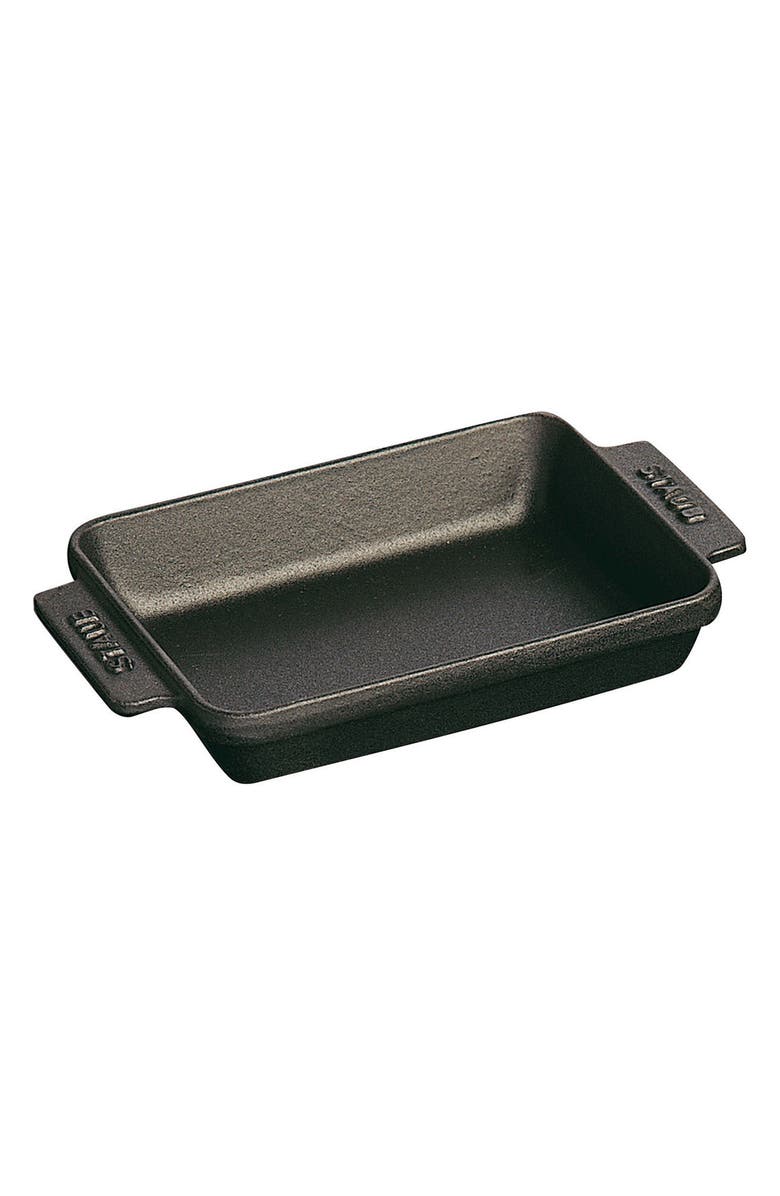 Staub Enameled Cast Iron Baking Dish, Main, color, Matte Black