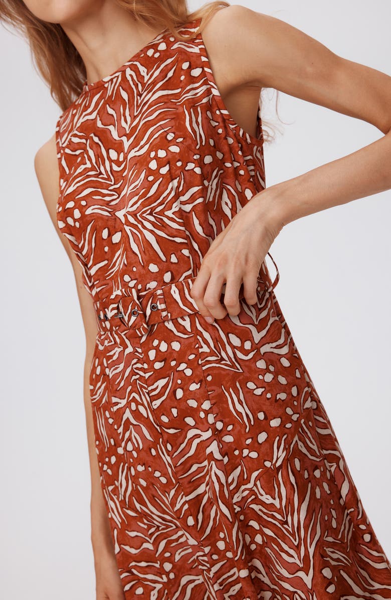 DVF Elliot Belted Cotton & Linen Maxi Dress, Alternate, color, 