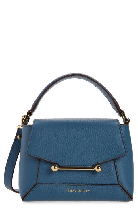 Nano Mosaic Grained Leather Top Handle Bag