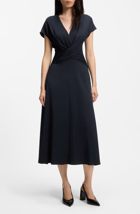 Dareza V Neck Jersey Midi Dress