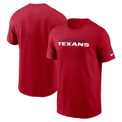 Nike Red Houston Texans Primetime Legend Wordmark Performance T-shirt In Red