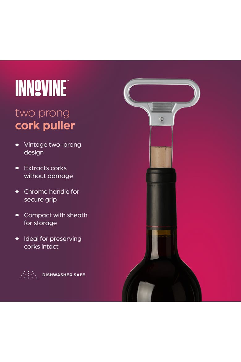 Two Prong Cork Puller, Alternate, color, Silver