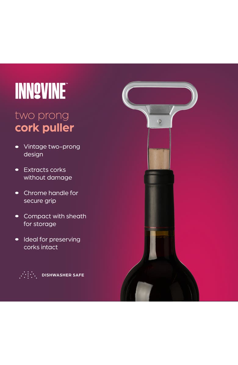 Innovine Two Prong Cork Puller, Alternate, color, Silver