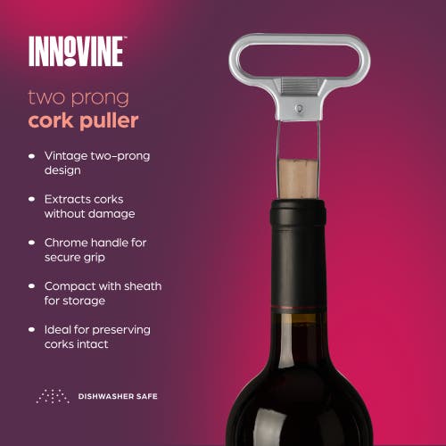 Innovine Two Prong Cork Puller In Silver